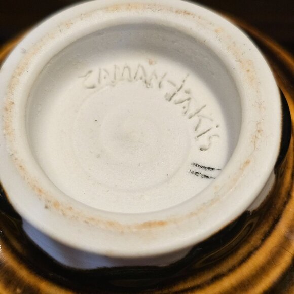 Vtg Signed MARK ZAMANTAKIS Studio Art Pottery Footed Ceramic Pots 3.5 Inches - Picture 13 of 13